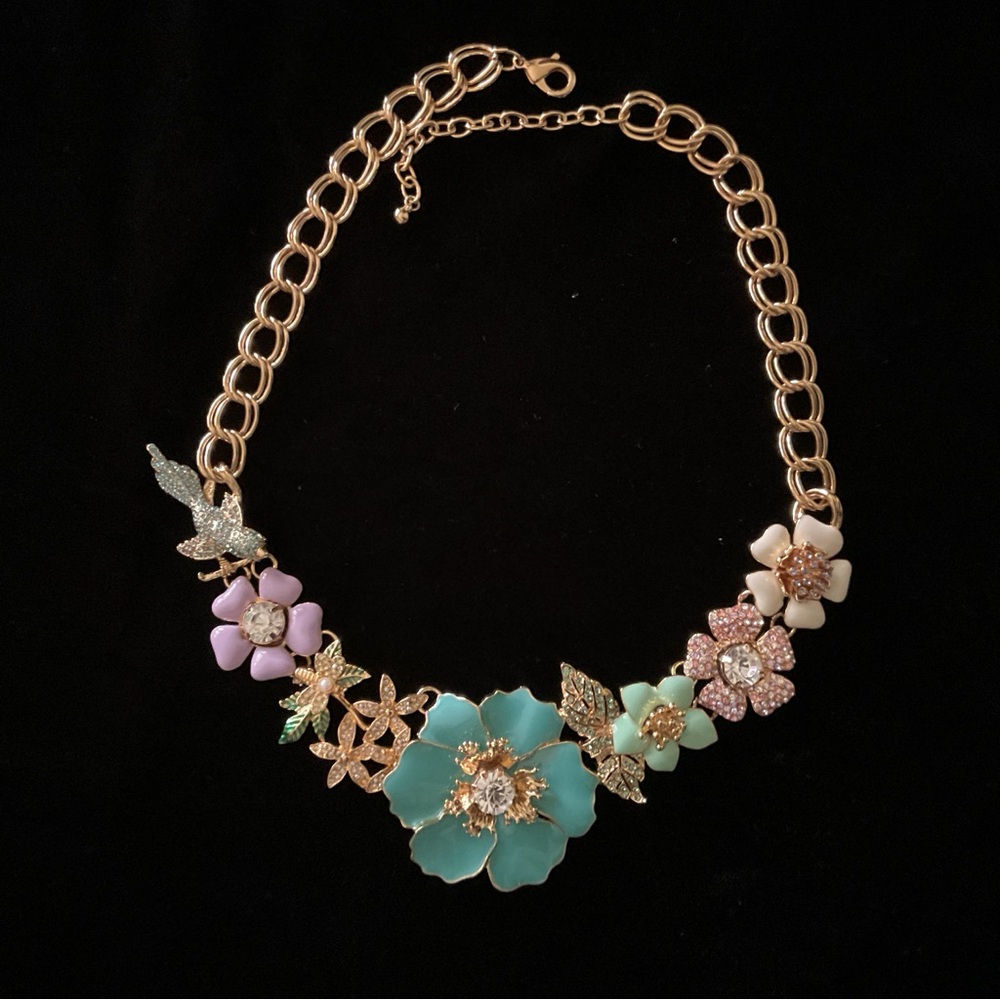 Joan Rivers Bluebird and Flowers, Necklace, Limited Edition. Made by Ciner